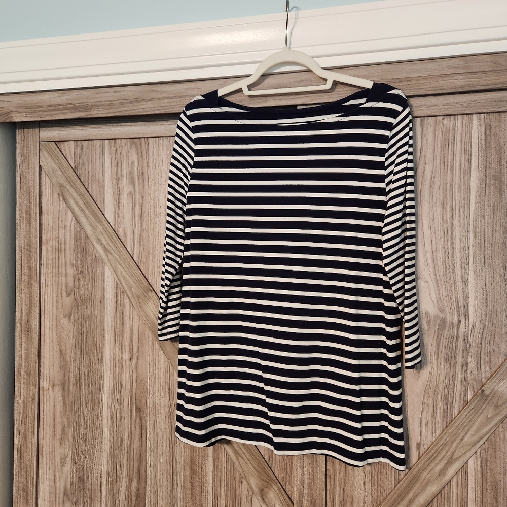 Striped Navy and White Women's Top